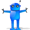 Blue Robot Shadow Icon 128x128 png